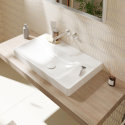 Umyw. wpuszczana z półką 800/480, szlifowana bez otw. na baterię, bez przel., SmartClean Biały Xelu Q HANSGROHE 61029450