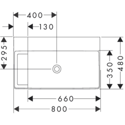 Umyw. wisząca z półką po lewej stronie 800/480 bez otworu na baterię, bez przelewu, SmartClean Biały Xelu Q HANSGROHE 61032450
