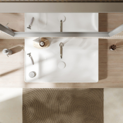 Umyw. wpuszczana z półką 800/480, szlifowana z 2 otw.i na baterię, bez przel., SmartClean Biały Xelu Q HANSGROHE 61034450