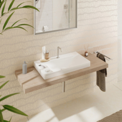 Umyw. wpuszczana z półką 800/480, szlifowana z 2 otw.i na baterię, bez przel., SmartClean Biały Xelu Q HANSGROHE 61034450