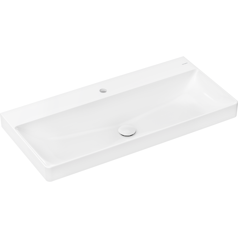 Umywalka wisząca 1000/480 z otworem na baterię, bez przelewu, SmartClean Biały Xelu Q HANSGROHE 61036450