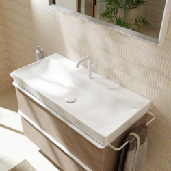Umywalka wisząca 1000/480 z otworem na baterię, bez przelewu, SmartClean Biały Xelu Q HANSGROHE 61036450
