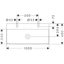Umywalka wisząca 1000/480 z 2 otworami na baterie, bez przelewu, SmartClean Biały Xelu Q HANSGROHE 61037450