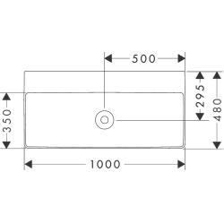 Umywalka wisząca 1000/480 bez otworu na baterię, bez przelewu, SmartClean Biały Xelu Q HANSGROHE 61038450