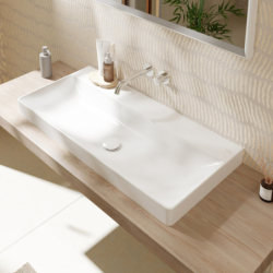 Umywalka wpuszczana w blat 1000/480, szlifowana bez otworu na baterię, bez przelewu, SmartClean Biały Xelu Q HANSGROHE 61041450