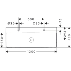 Umywalka wisząca 1200/480 z 2 otworami na baterie, bez przelewu, SmartClean Biały Xelu Q HANSGROHE 61042450