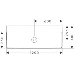 Umywalka wisząca 1200/480 bez otworu na baterię, bez przelewu, SmartClean Biały Xelu Q HANSGROHE 61043450