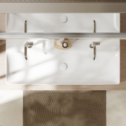 Umywalka wpuszczana 1200/480, szlifowana z 2 otworami na baterie, bez przelewu, SmartClean Biały Xelu Q HANSGROHE 61044450