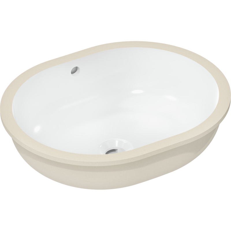 Umywalka podblatowa 450/350 bez otworu na baterię, z przelewem, SmartClean Biały Xuniva U HANSGROHE 61050450