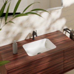 Umywalka podblatowa 450/350 bez otworu na baterię, z przelewem, SmartClean Biały Xuniva Q HANSGROHE 61052450