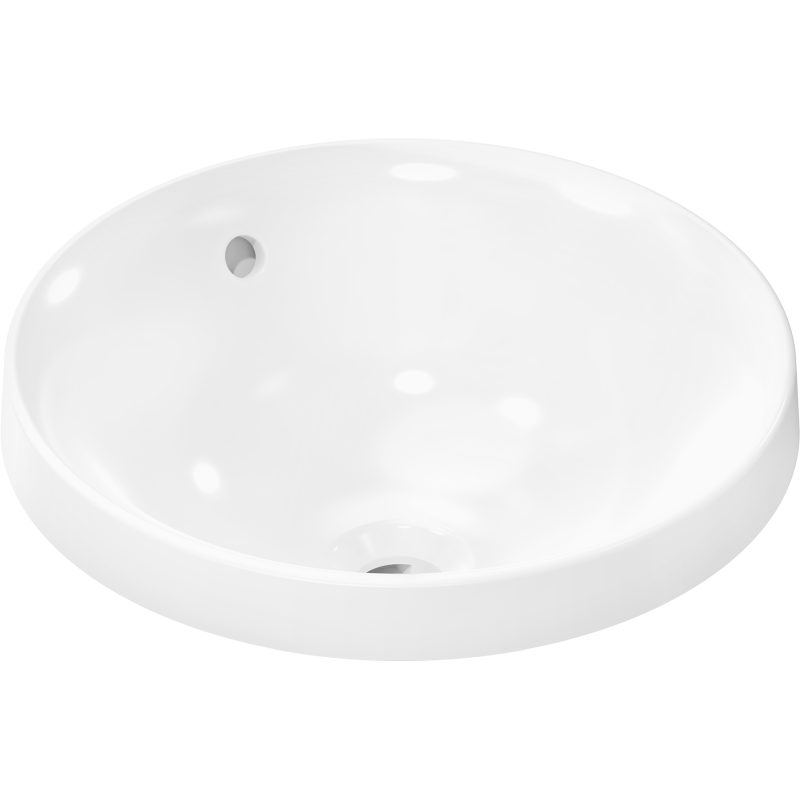 Umywalka wpuszczana w blat 400/400 bez otworu na baterię, z przelewem, SmartClean Biały Xuniva S HANSGROHE 61054450