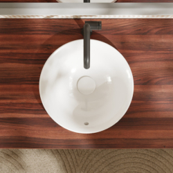 Umywalka wpuszczana w blat 400/400 bez otworu na baterię, z przelewem, SmartClean Biały Xuniva S HANSGROHE 61054450