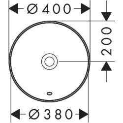 Umywalka wpuszczana w blat 400/400 bez otworu na baterię, z przelewem, SmartClean Biały Xuniva S HANSGROHE 61054450