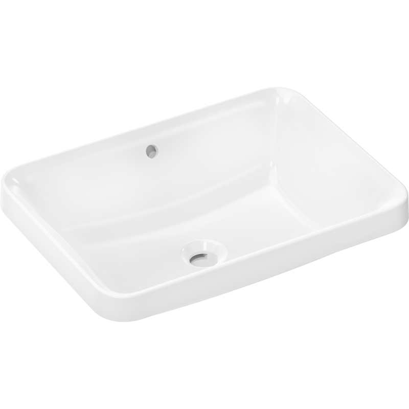 Umywalka wpuszczana w blat 550/400 bez otworu na baterię, z przelewem, SmartClean Biały Xuniva Q HANSGROHE 61066450