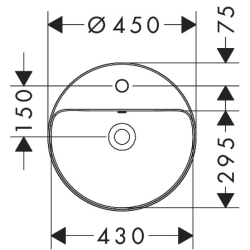 Umywalka nablatowa 450/450 z otworem na baterię, z przelewem, SmartClean Biały Xuniva S HANSGROHE 61076450