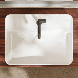 Umywalka nablatowa 600/450 z otworem na baterię, z przelewem, SmartClean Biały Xuniva Q HANSGROHE 61082450