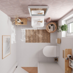 Mała Umyw. wisząca z półką 360/250 z otworem na baterię, bez przel., SmartClean Biały Xelu Q HANSGROHE 61084450
