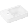 Mała Umyw. wisząca z półką po lewej stronie 360/250 z otworem na baterię, bez przel., SmartClean Biały Xelu Q HANSGROHE 61085450