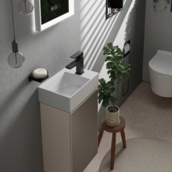 Mała Umyw. wisząca 360/250 z otworem na baterię po prawej stronie, bez przelewu, SmartClean Biały Xevolos E HANSGROHE 61086450