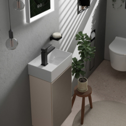 Mała umywalka wisząca 360/250 z otworem na baterię po lewej stronie, bez przelewu, SmartClean Biały Xevolos E HANSGROHE 61087450