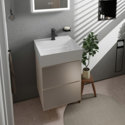 Mała umywalka wisząca 500/480 z otworem na baterię, bez przelewu, SmartClean Biały Xevolos E HANSGROHE 61088450
