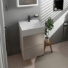 Mała umywalka wisząca 500/480 z otworem na baterię, bez przelewu, SmartClean Biały Xevolos E HANSGROHE 61088450