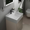 Mała umywalka wisząca 500/480 z otworem na baterię, bez przelewu, SmartClean Biały Xevolos E HANSGROHE 61088450