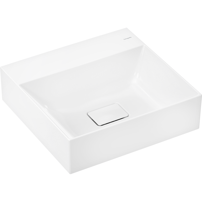 Mała umywalka wisząca 500/480 bez otworu na baterię, bez przelewu, SmartClean Biały Xevolos E HANSGROHE 61089450