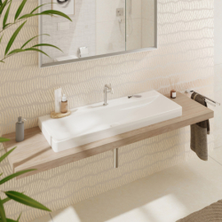 Umywalka wpuszczana w blat 1200/480, szlifowana z otworem na baterię, bez przelewu, SmartClean Biały Xelu Q HANSGROHE 61109450