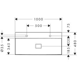 Umywalka wpuszczana 1000/480, szlifowana z 2 otworami na baterie, bez przelewu, SmartClean Biały Xevolos E HANSGROHE 61111450