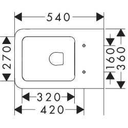 Miska wisząca WC 540, bezkołnierzowa AquaFall Flush, SmartClean Biały EluPura Q HANSGROHE 61116450