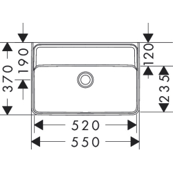 Umywalka wisząca Compact 550/370 bez otworu na baterię, bez przelewu, SmartClean Biały Xanuia Q HANSGROHE 61123450