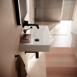 Umywalka wisząca Compact 600/370 bez otworu na baterię, z przelewem, SmartClean Biały Xanuia Q HANSGROHE 61125450