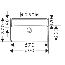 Umywalka wisząca Compact 600/370 bez otworu na baterię, z przelewem, SmartClean Biały Xanuia Q HANSGROHE 61125450