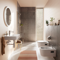 Umywalka wisząca Compact 650/390 z otworem na baterię, z przelewem, SmartClean Biały Xanuia Q HANSGROHE 61128450