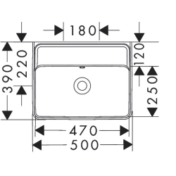 Mała umywalka wisząca 500/390 bez otworu na baterię, z przelewem, SmartClean Biały Xanuia Q HANSGROHE 61143450