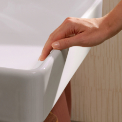 Mała umywalka wisząca 500/390 z otworem na baterię, bez przelewu, SmartClean Biały Xanuia Q HANSGROHE 61144450