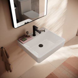 Umywalka wisząca 550/480 z otworem na baterię, bez przelewu, SmartClean Biały Xanuia Q HANSGROHE 61147450