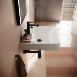 Umywalka wisząca 550/480 z otworem na baterię, bez przelewu, SmartClean Biały Xanuia Q HANSGROHE 61147450