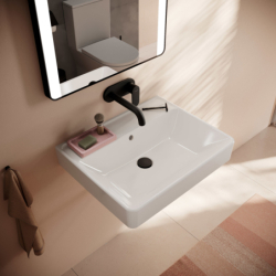 Umywalka wisząca 600/480 bez otworu na baterię, z przelewem, SmartClean Biały Xanuia Q HANSGROHE 61149450