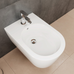 Bidet wiszący 540 z otworem na baterię, z przelewem, SmartClean Biały EluPura S HANSGROHE 61169450