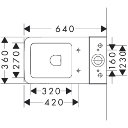 Miska kompakt. WC 640, przyścienna, odp. poziom/pion, HygieneEffect Biały EluPura Original Q HANSGROHE 62014450