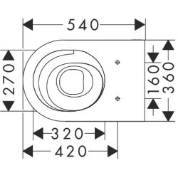 Miska wisząca WC 540, bezkołnierzowa, AquaHelix Flush, HygieneEffect Biały EluPura S HANSGROHE 62024450