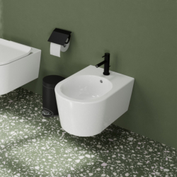 Bidet wiszący 540 z otworem na baterię, z przelewem, HygieneEffect Biały EluPura S HANSGROHE 62043450