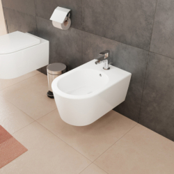 Bidet wiszący 540 z otworem na baterię, z przelewem, HygieneEffect Biały EluPura S HANSGROHE 62043450