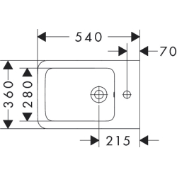 Bidet wiszący 540 z otworem na baterię, z przelewem, HygieneEffect Biały EluPura Q HANSGROHE 62044450