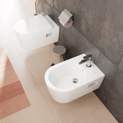 Bidet wiszący 540 z otworem na baterię, z przelewem, HygieneEffect Biały EluPura Original S HANSGROHE 62045450