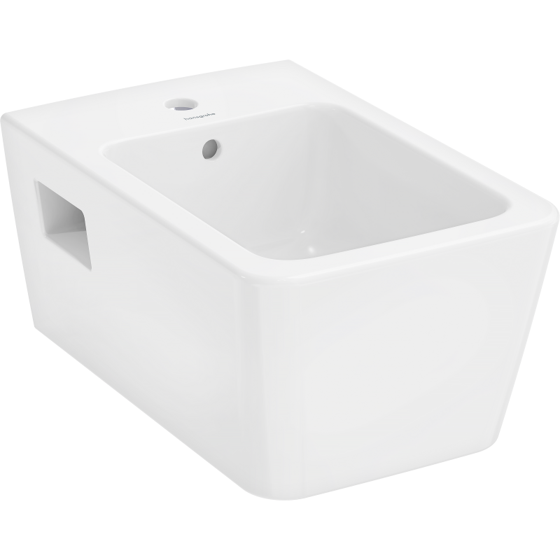 Bidet wiszący 540 z otworem na baterię, z przelewem, HygieneEffect Biały EluPura Original Q HANSGROHE 62046450