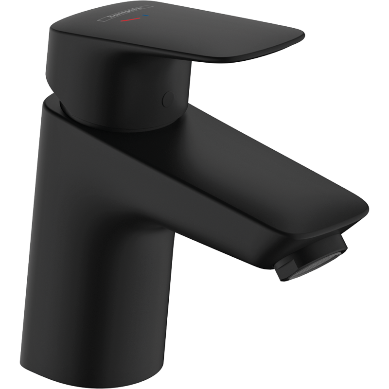 Jednouchwytowa bateria umywalkowa 70 CoolStart z kompletem odpływowym z cięgłem Czarny Matowy Logis HANSGROHE 71072670