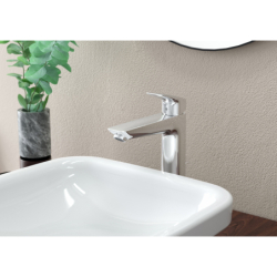 Jednouchwytowa bateria umywalkowa 190 z kompletem odpływowym z cięgłem Chrom Logis HANSGROHE 71090000
